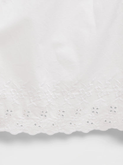 Beyaz Dantel Işlemeli Pijama Şort