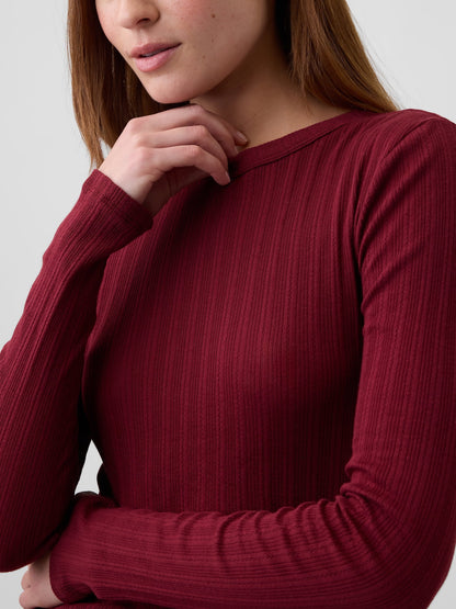 Bordo Essential Fitiili Pointelle T-shirt