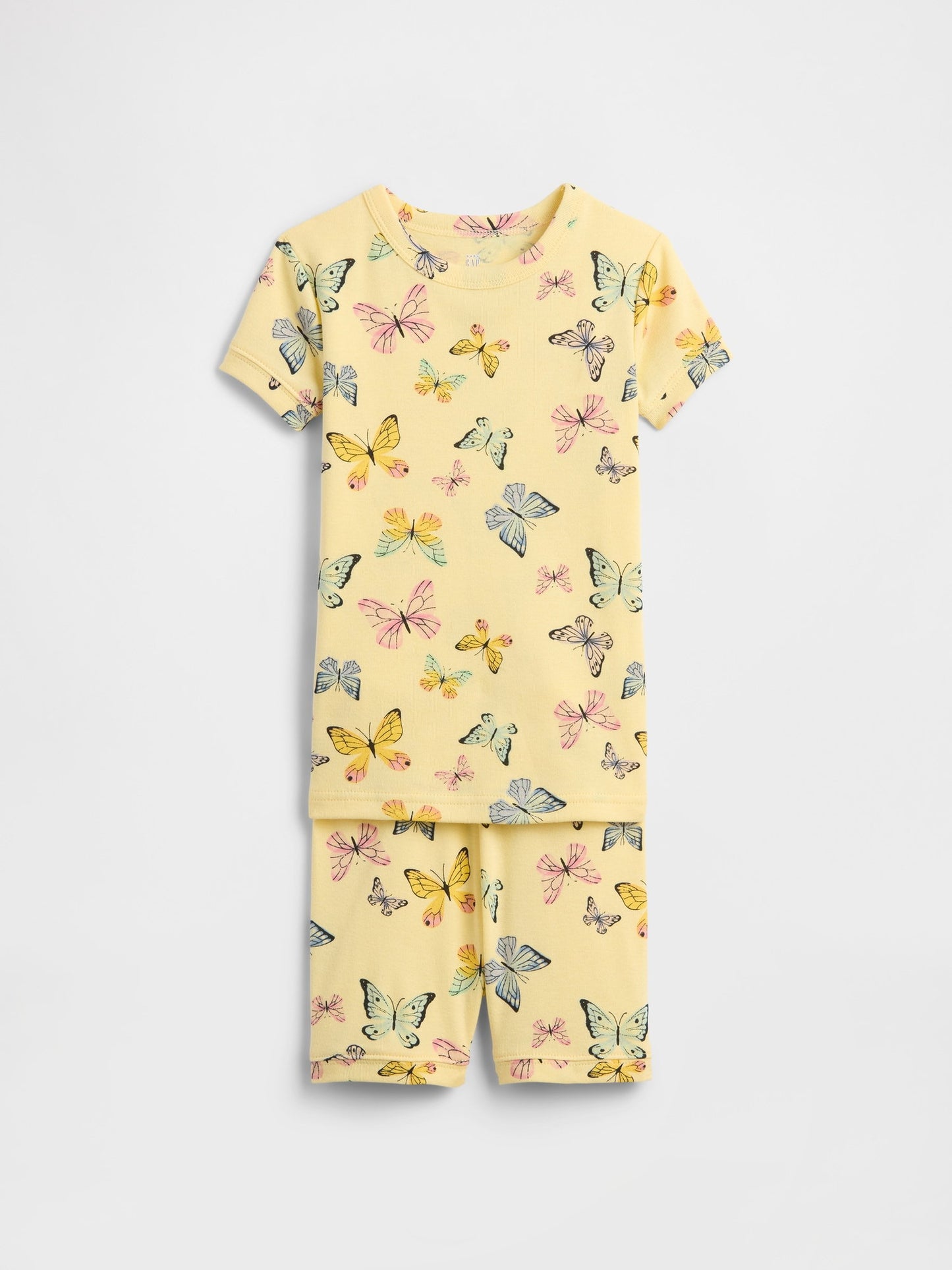 Sarı %100 Organik Pamuk Kelebek Pijama Takımı