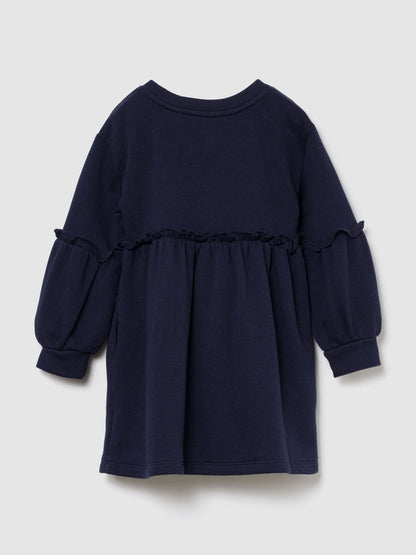 Lacivert Bow Logo Sweatshirt Elbise