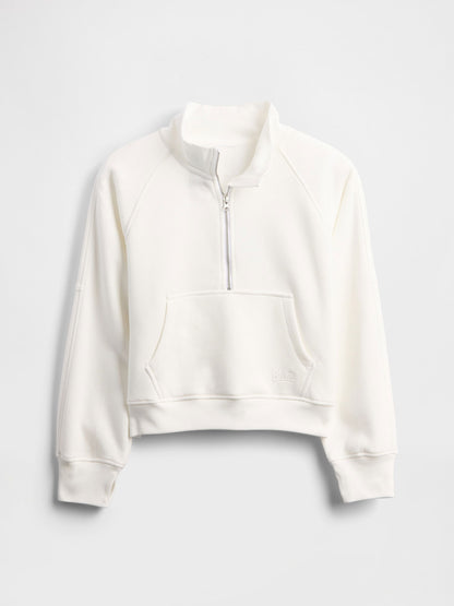Beyaz Vintagesoft Gap Logo Yarım Fermuarlı Pullover Sweatshirt
