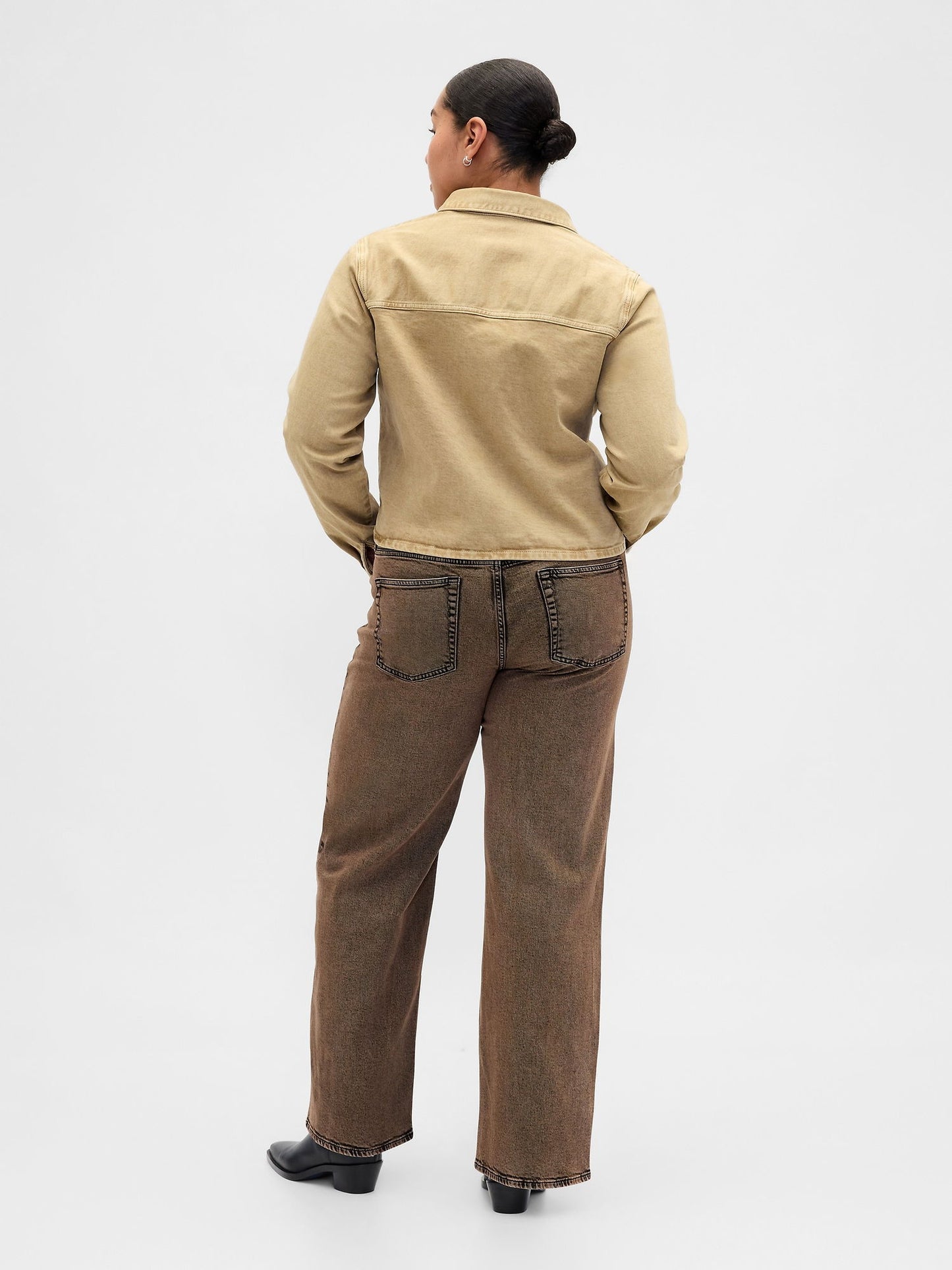 Kahverengi Low Rise '90s Jean Pantolon