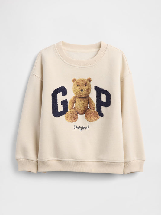 Kırık Beyaz Vintagesoft Bear Logo Sweatshirt