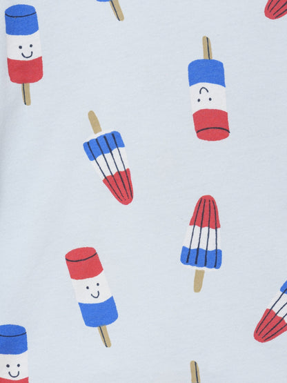 Açık Mavi Grafik Baskılı T-shirt
