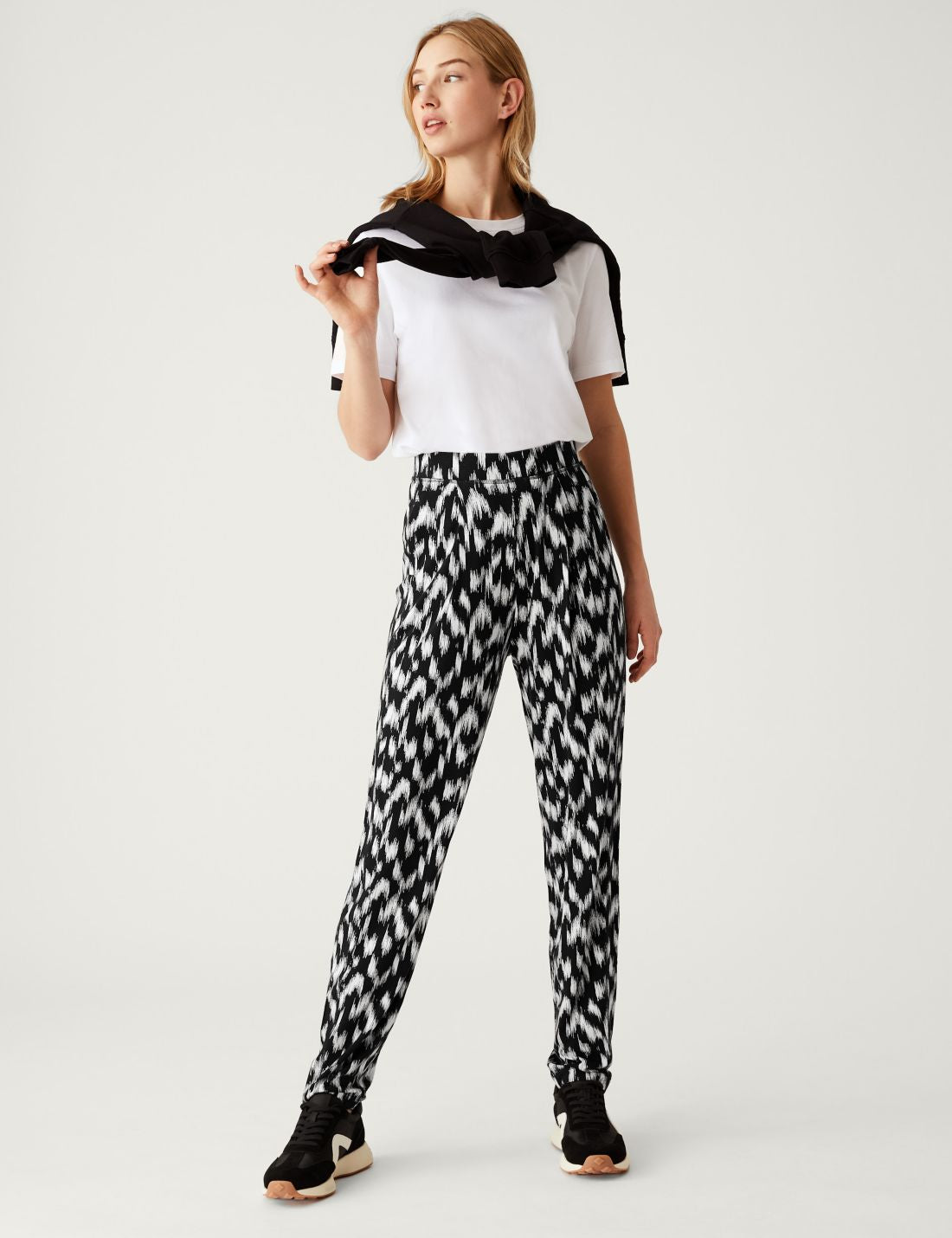Tapered Fit Desenli Örme Pantolon