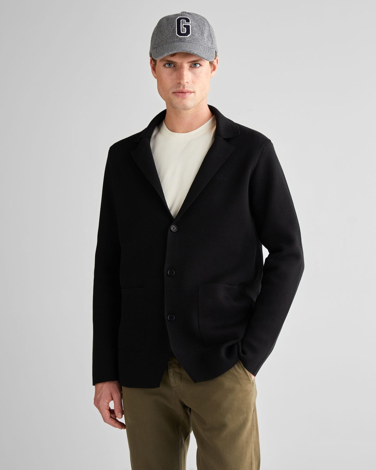 Gant Erkek Siyah Relaxed Fit Kruvaze Mont