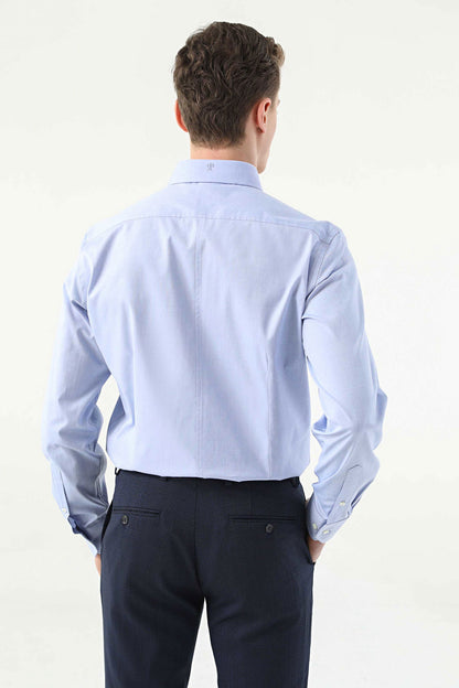 Damat Slim Fit Mavi Düz Nano Care Gömlek
