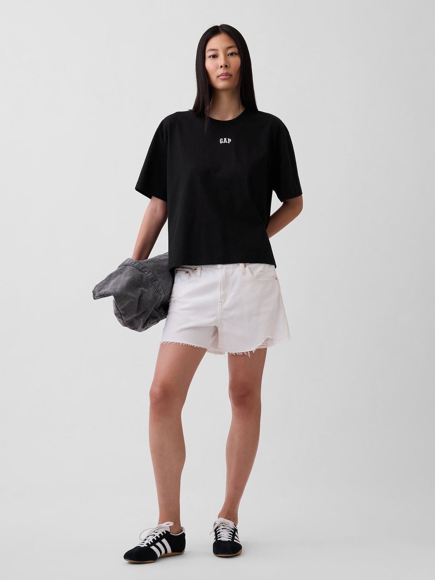 Siyah Oversized Gap Logo Tunik T-shirt