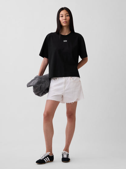 Siyah Oversized Gap Logo Tunik T-shirt