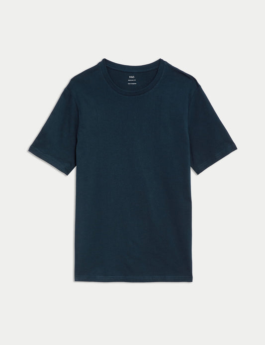 Saf Pamuklu Kısa Kollu T-shirt
