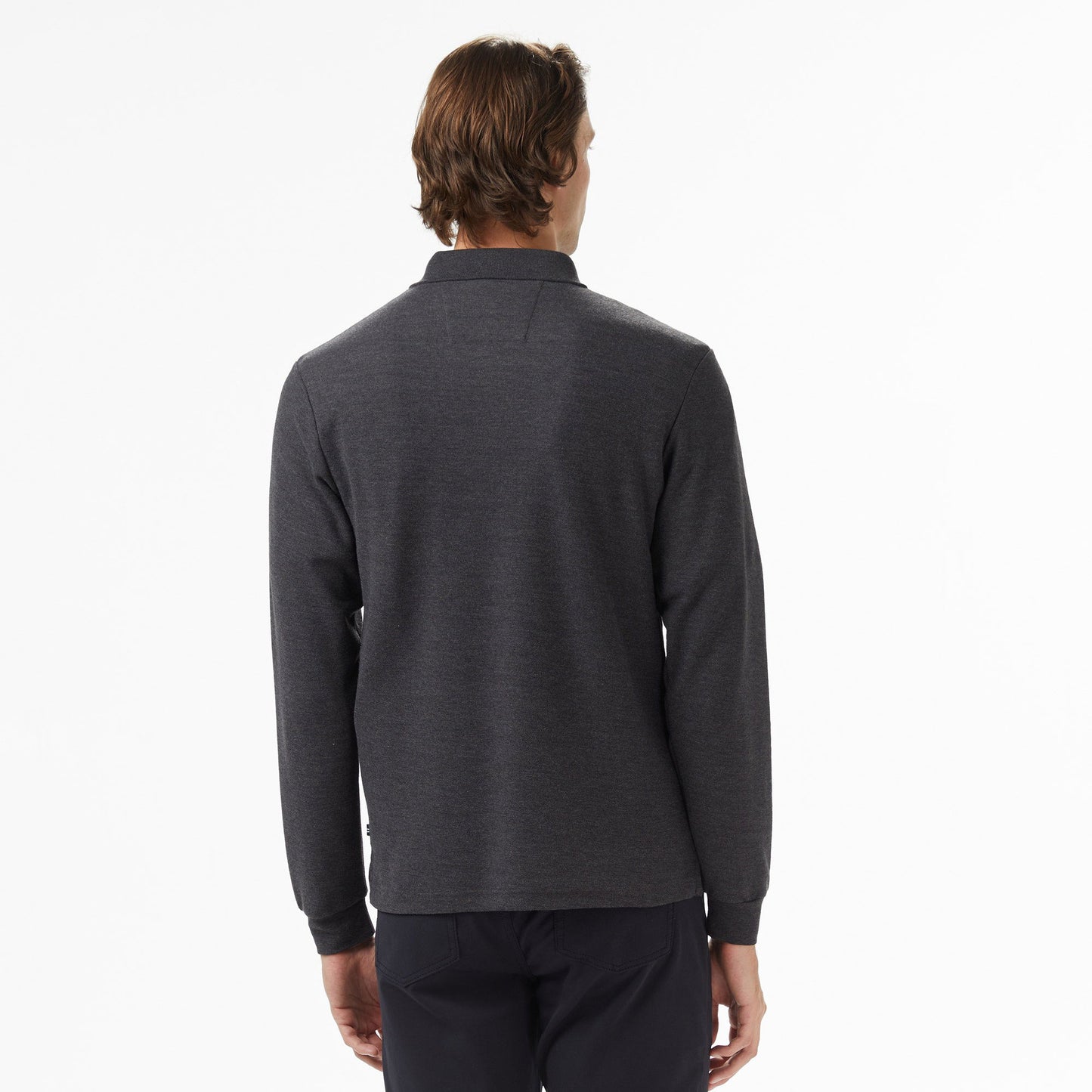 Nautica Erkek Gri Classic Fit Uzun Kollu Polo Yaka T-shirt