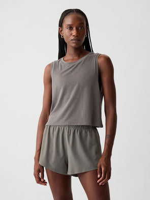 Haki GapFit Breathe Cropped Muscle T-Shirt