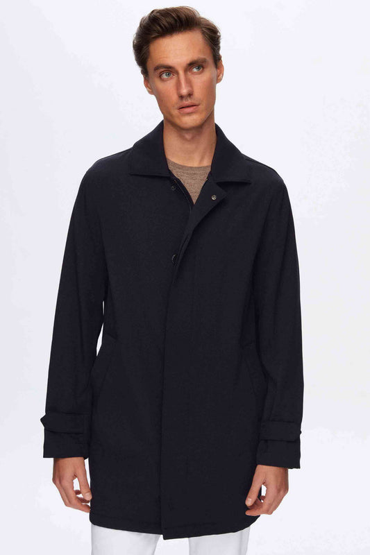Damat Lacivert Yün Karışımlı Successori Reda Palto