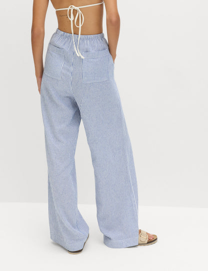 Wide Leg Keten Pantolon
