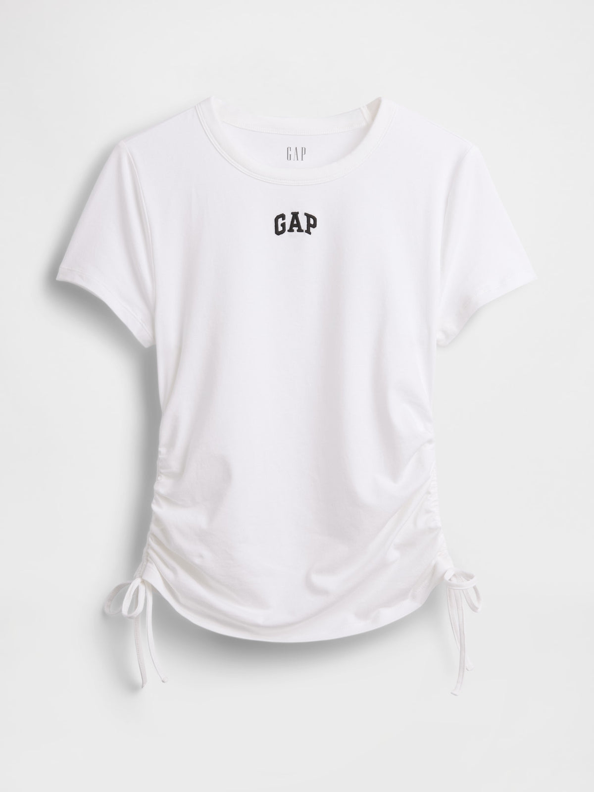 Beyaz Closeknit Jersey Logo Ruched Side-tie T-shirt