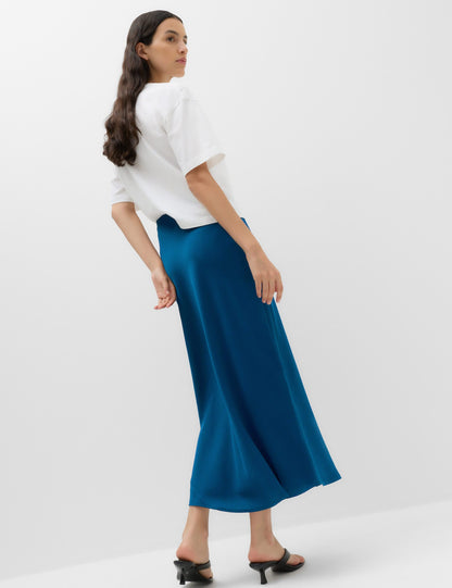 Saten Midi Slip Etek