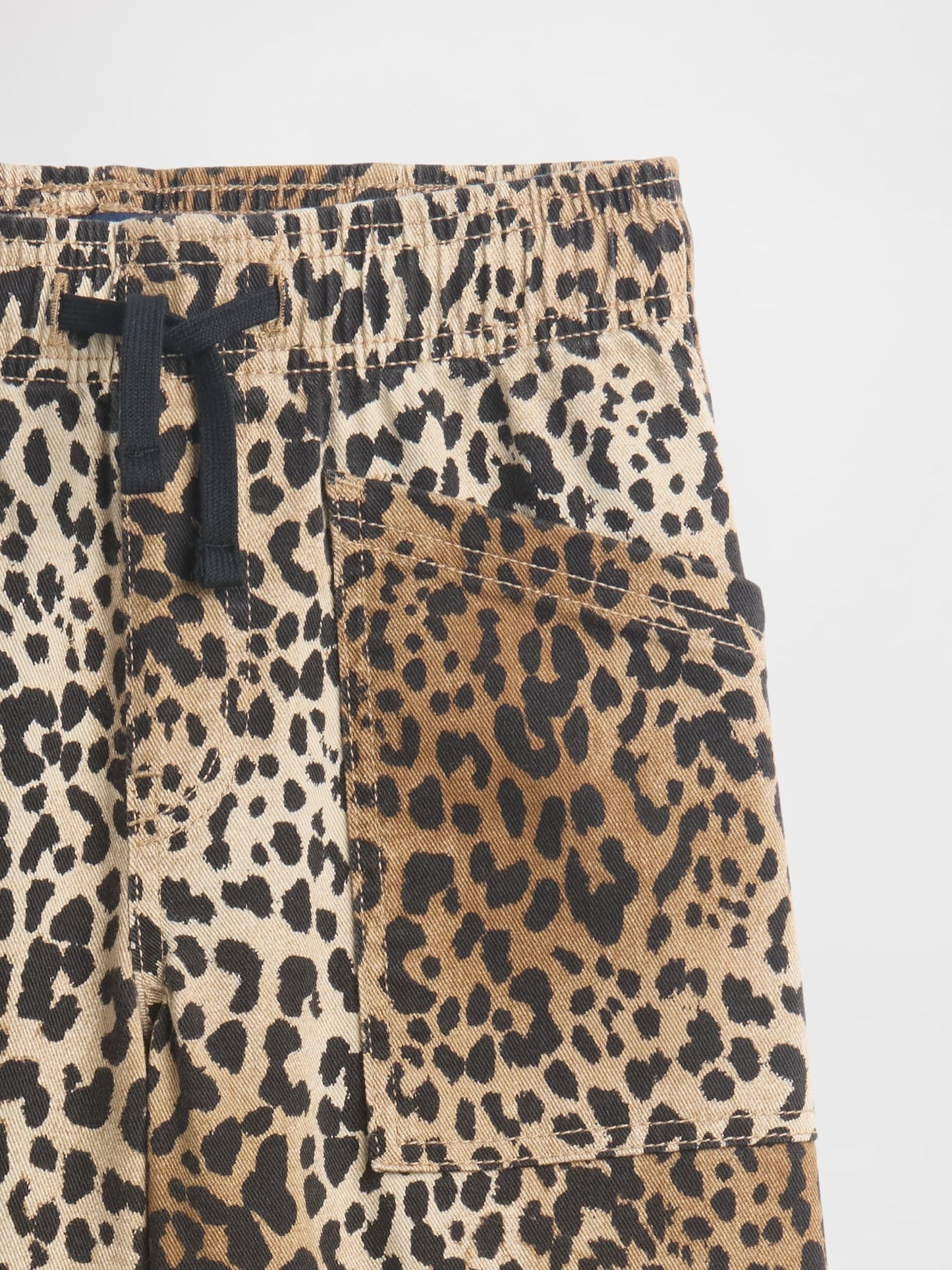 Kahverengi High Rise Baskılı Pull-on Wide Leg Jean Pantolon