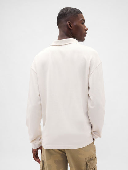Bej Heavyweight Jersey Polo T-shirt