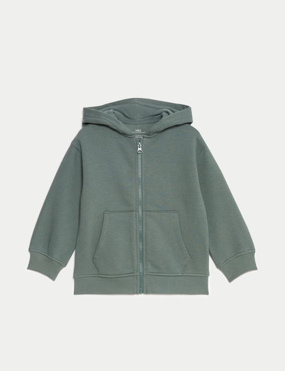 Pamuklu Fermuarlı Kapüşonlu Sweatshirt (2-8 Yaş)