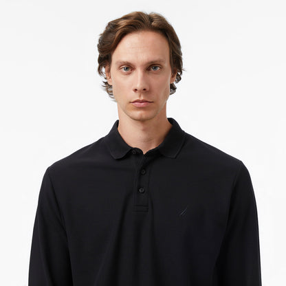 Nautica Erkek Siyah Classic Fit Uzun Kollu Polo Yaka T-shirt