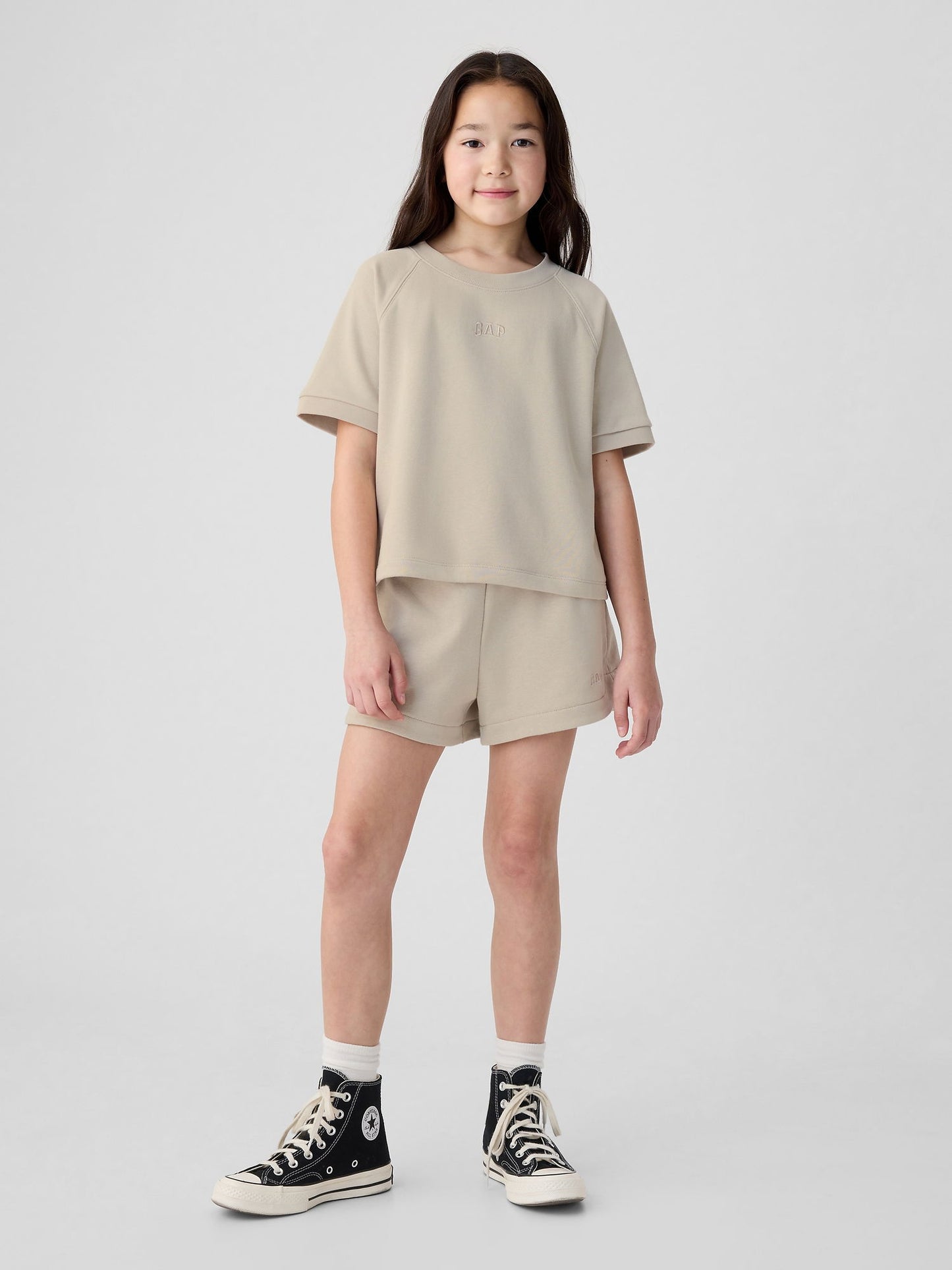 Bej Mini Gap Logo Raglan Sweatshirt