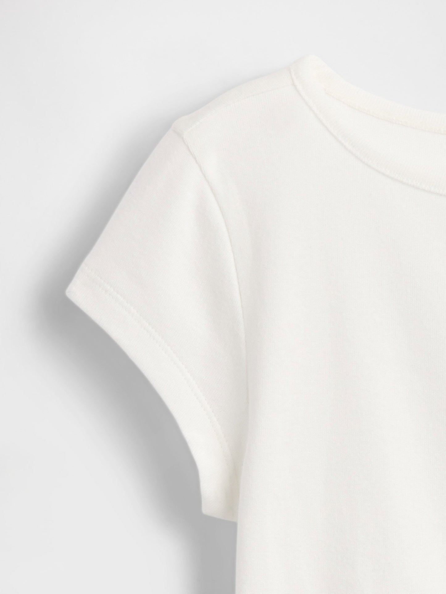 Beyaz Cap-sleeve Fitted T-shirt