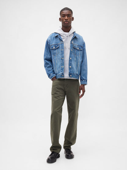Yeşil Relaxed Straight Jean Pantolon