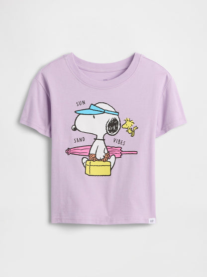 Lila Grafik Baskılı T-shirt