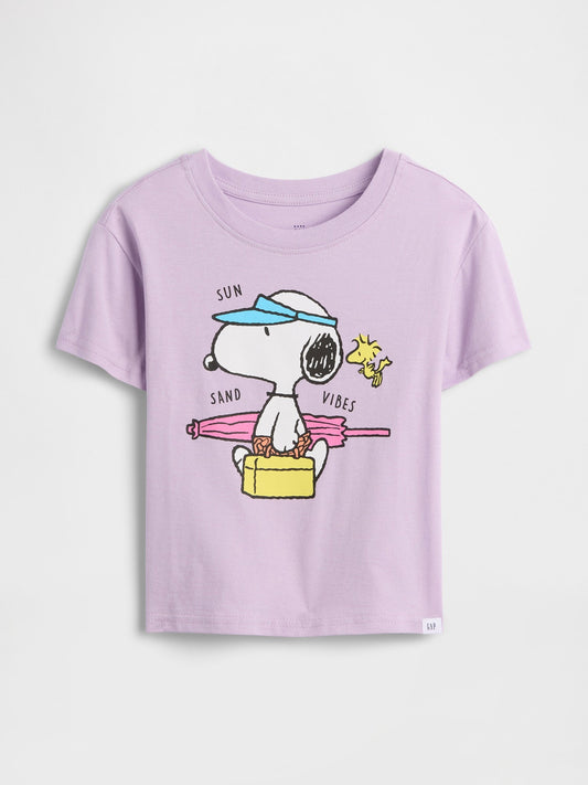 Lila Grafik Baskılı T-shirt