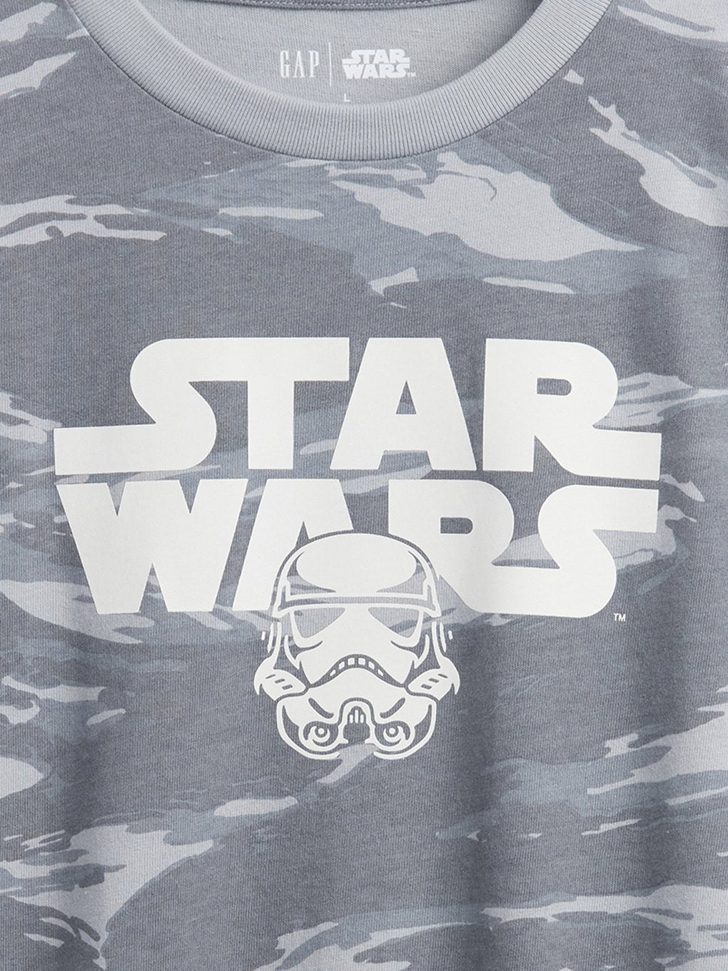 Gri Star Wars Relaxed Grafik Baskılı T-shirt