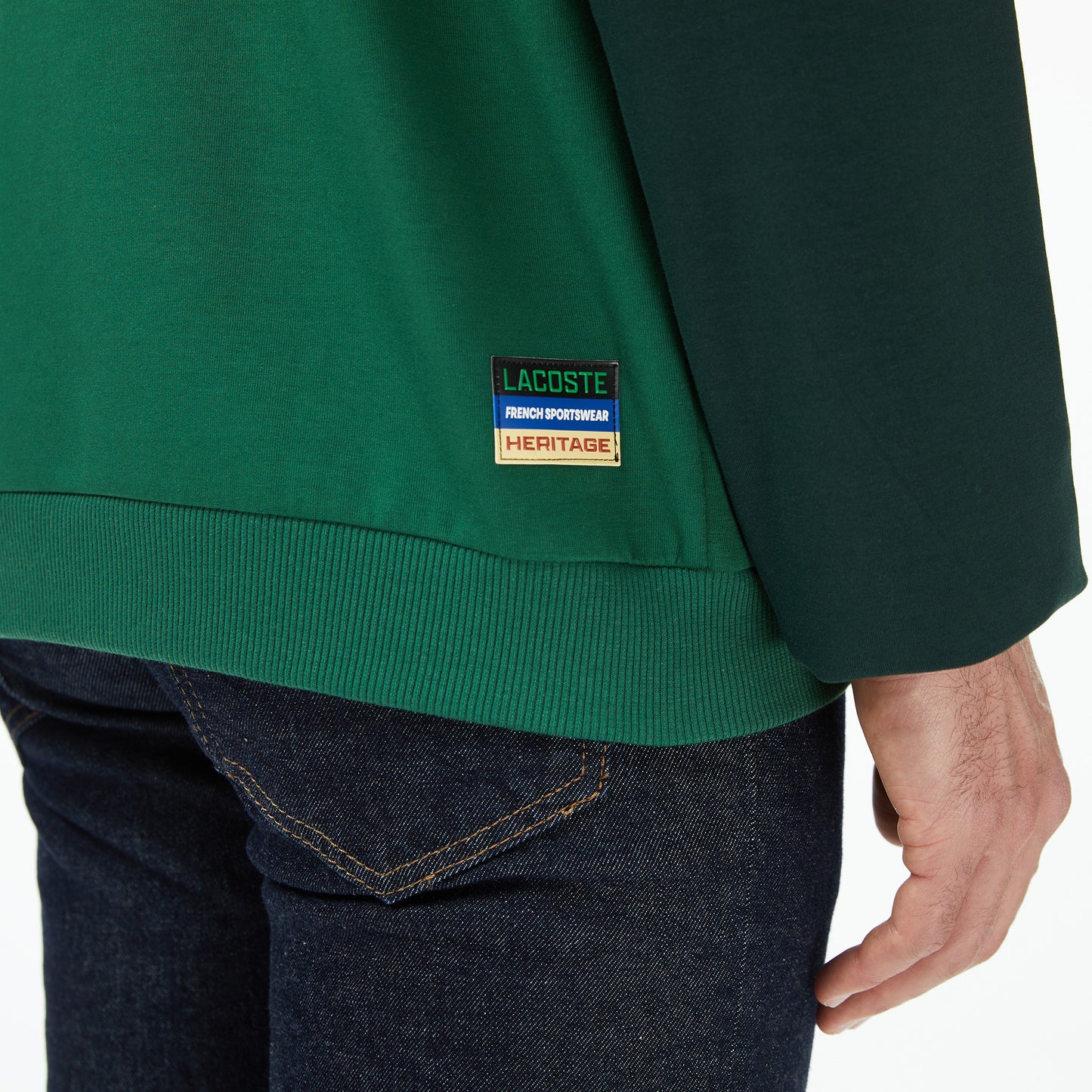 Lacoste Erkek Slim Fit Kapüşonlu Renk Bloklu Yeşil Sweatshirt