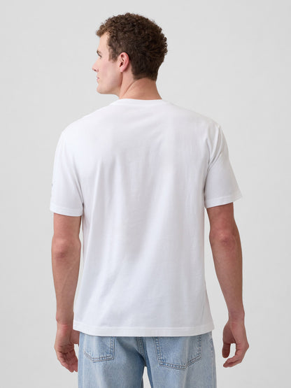 Beyaz Everyday Soft Relaxed Grafik Baskılı T-shirt