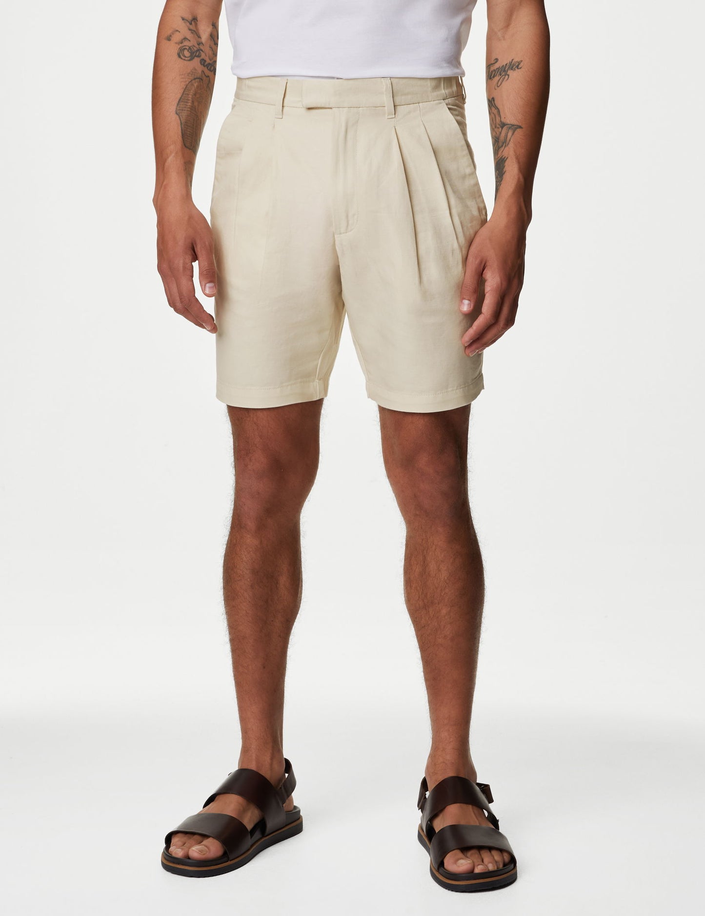 Regular Fit Keten Şort
