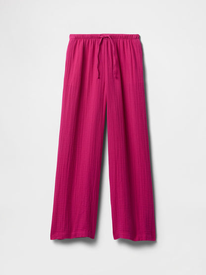 Pembe Gauze Wide-leg Pantolon