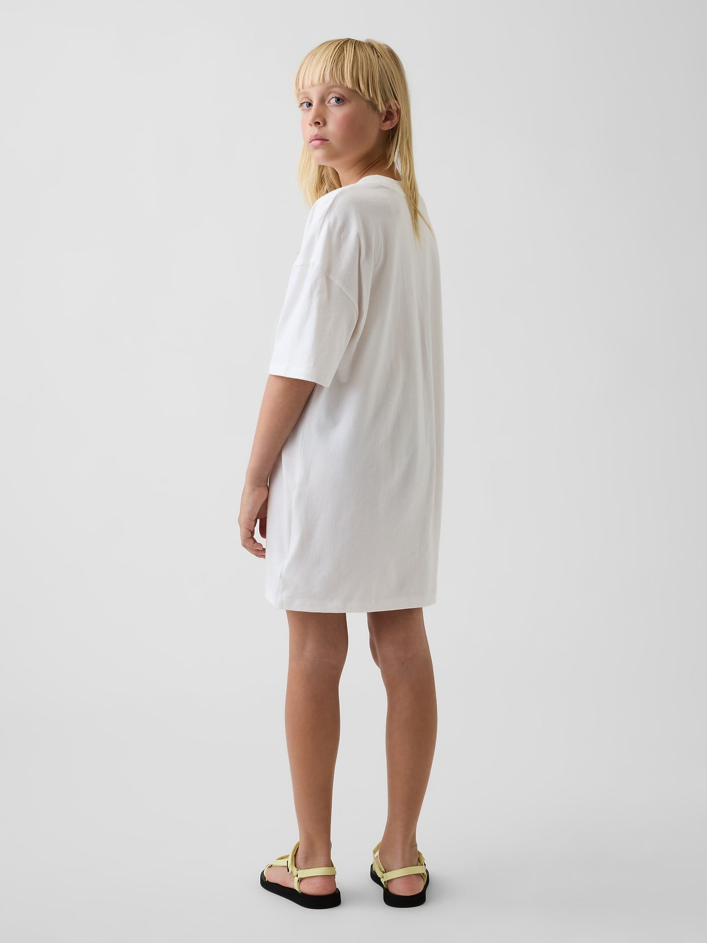 Beyaz Kids Oversized Gap Logo T-shirt Elbise