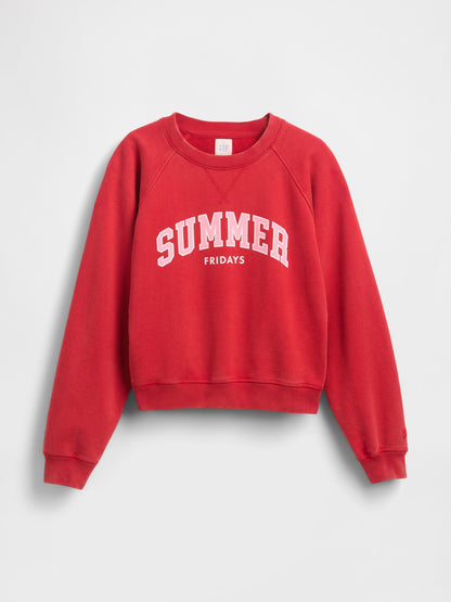 Kırmızı Gap × Summer Fridays Oversized Raglan Logo Sweatshirt