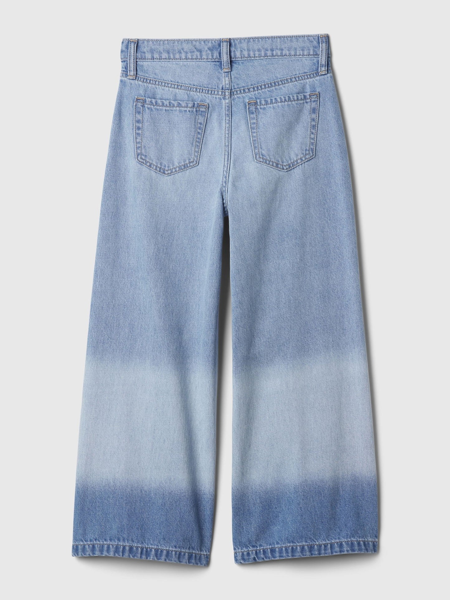Açık Mavi High Rise Stride Wide-leg Ankle Jean Pantolon