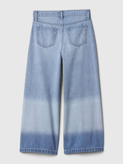 Açık Mavi High Rise Stride Wide-leg Ankle Jean Pantolon
