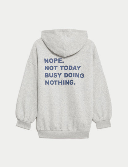 Pamuklı Slogan Desenli Sweatshirt