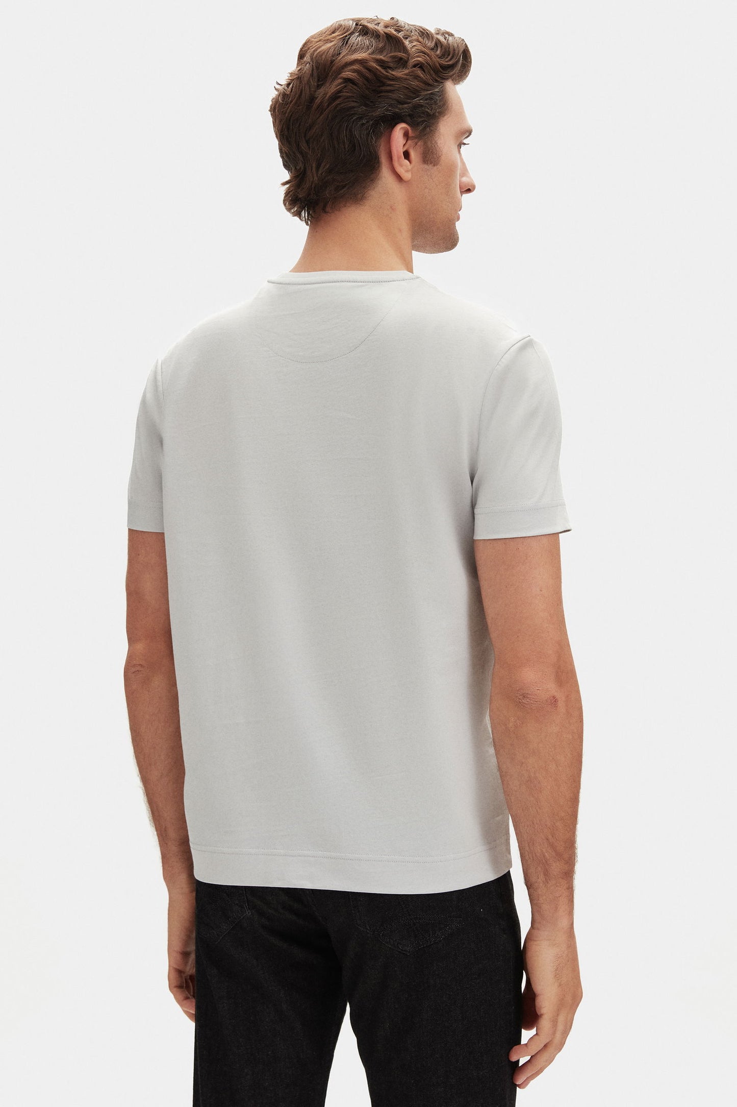 Damat Regular Fit Gri %100 Pamuk Merserize T-shirt