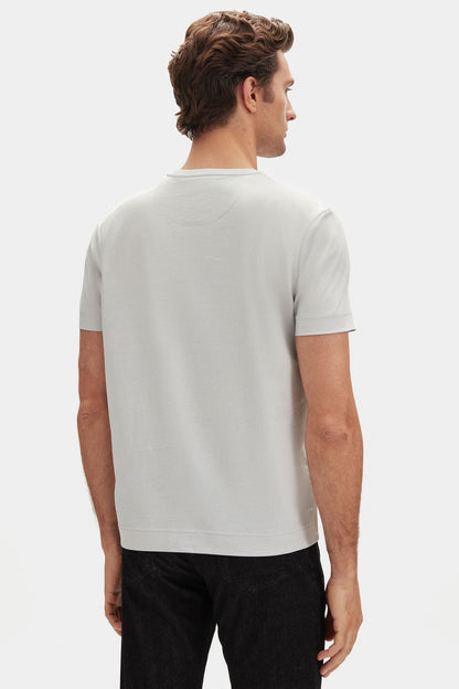 Damat Regular Fit Gri %100 Pamuk Merserize T-shirt
