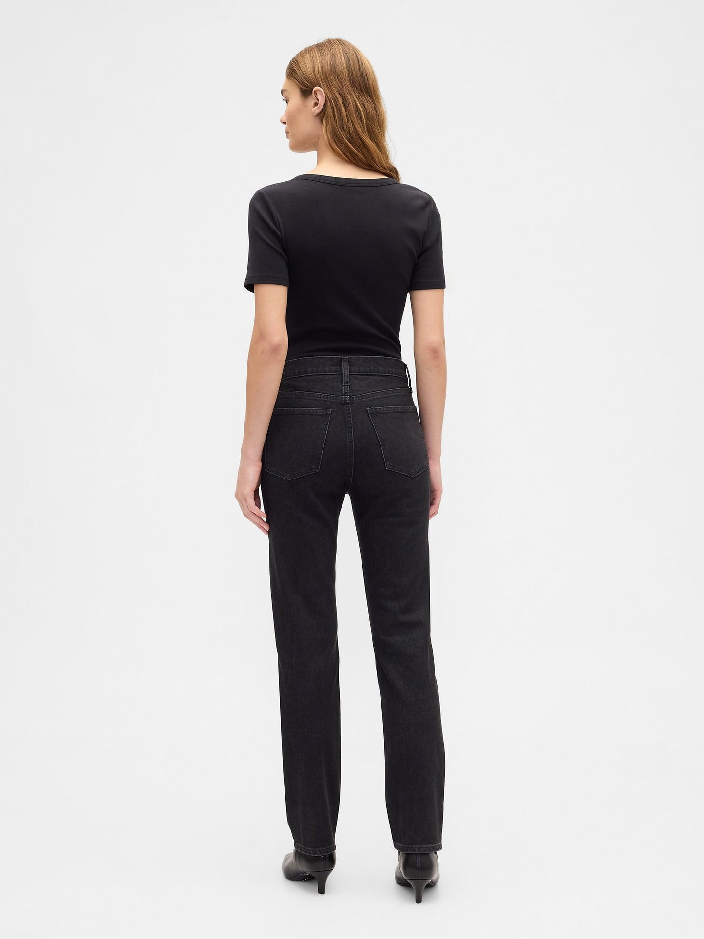 Siyah High Rise '90s Original Straight Jean Pantolon