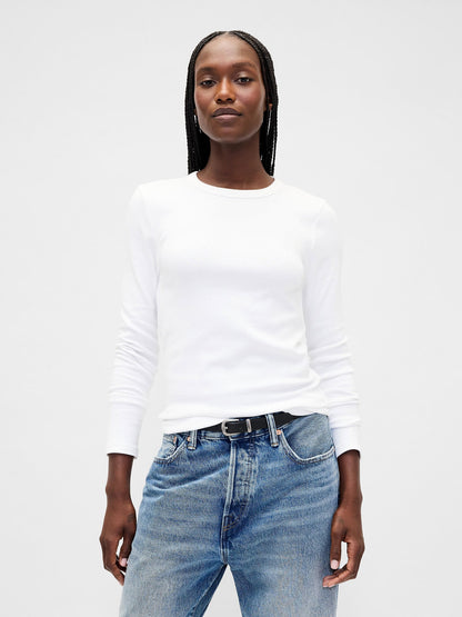 Beyaz Modern Shrunken T-shirt