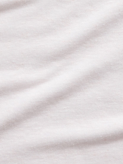 Beyaz Keten Karışımlı Relaxed T-shirt