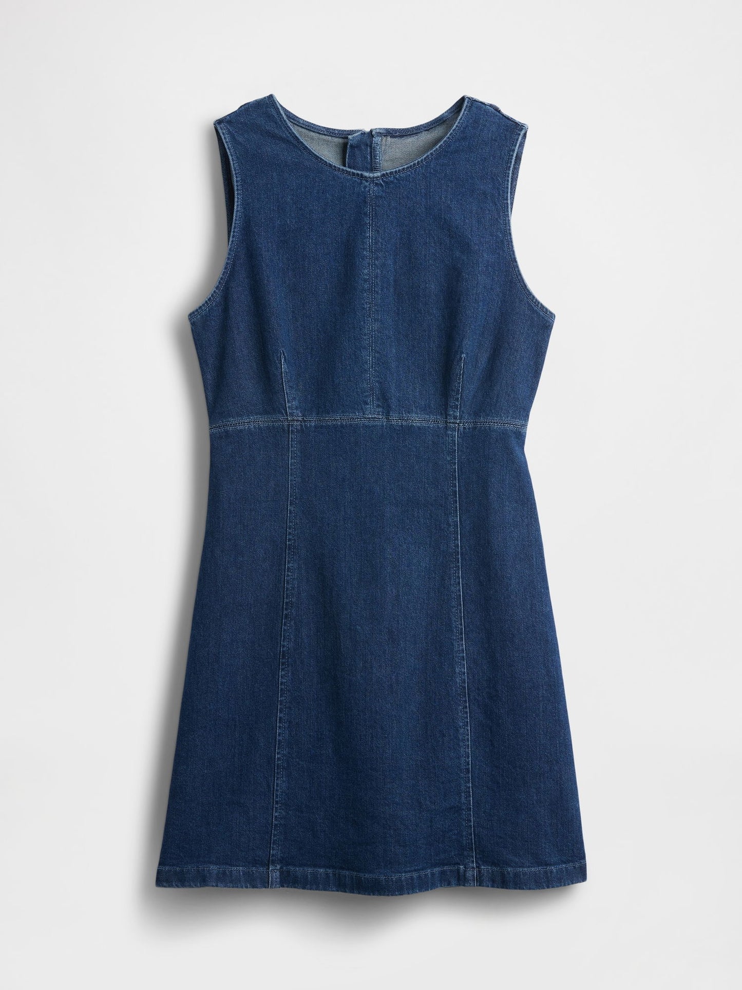 Koyu Mavi Denim Mini Shift Elbise