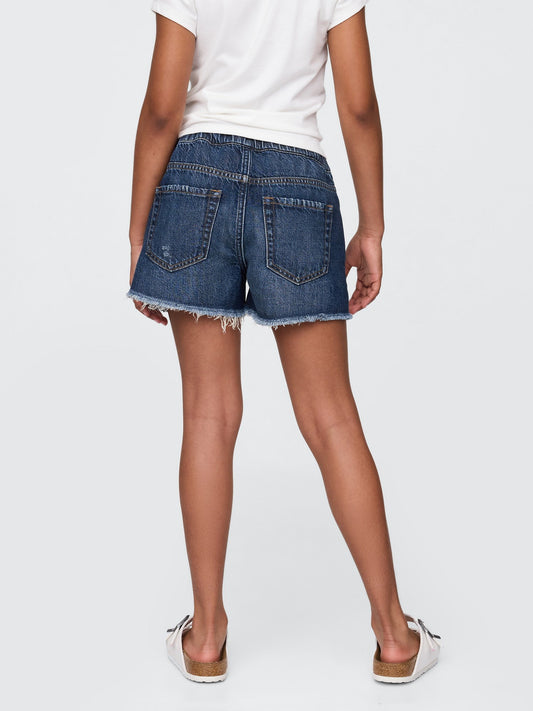 Lacivert Low Rise Ultrasoft Stride Relaxed Denim Şort