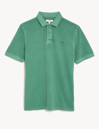 Saf Pamuklu Kısa Kollu Polo Yaka T-shirt
