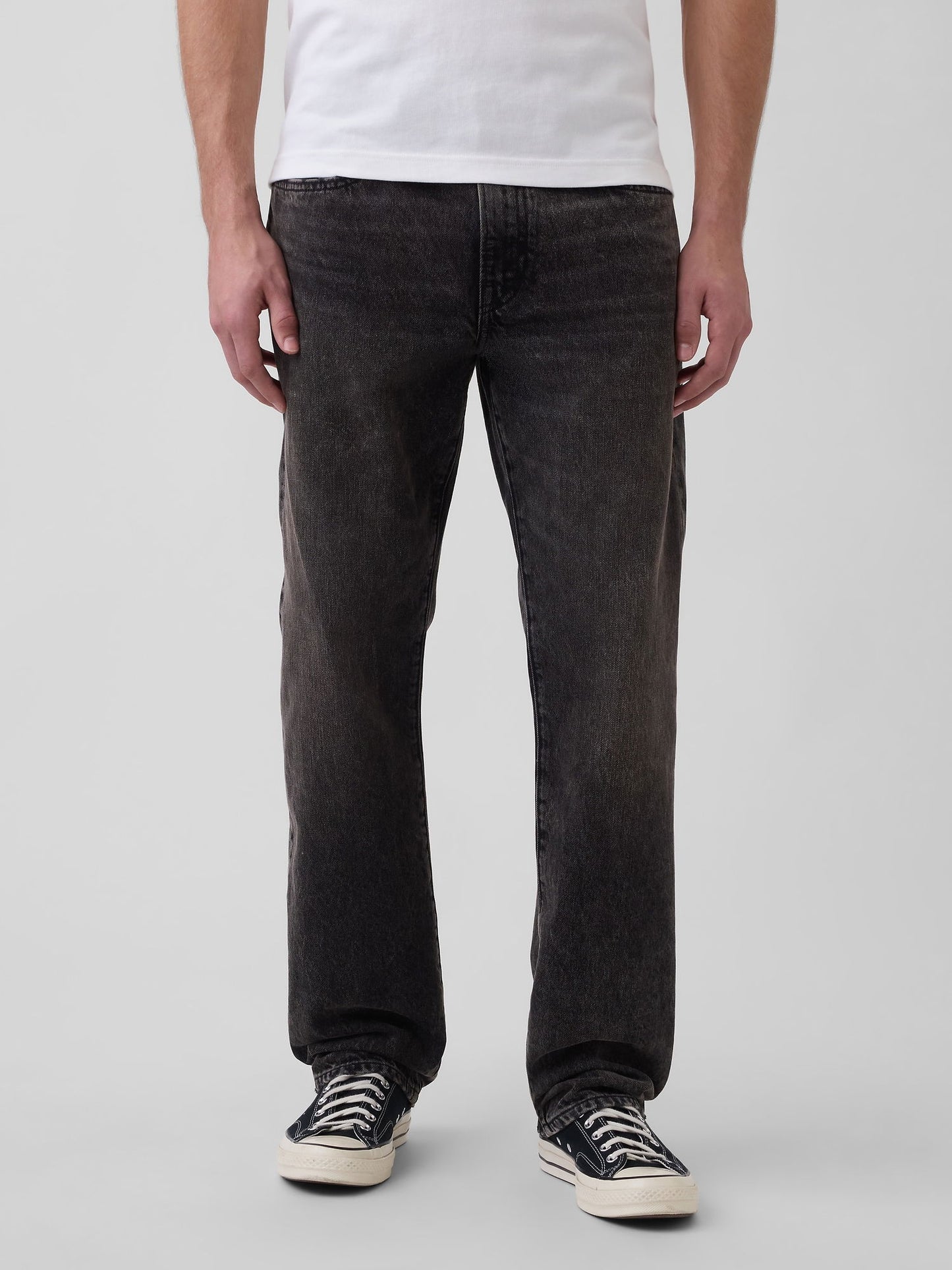 Siyah Relaxed Straight Jean Pantolon