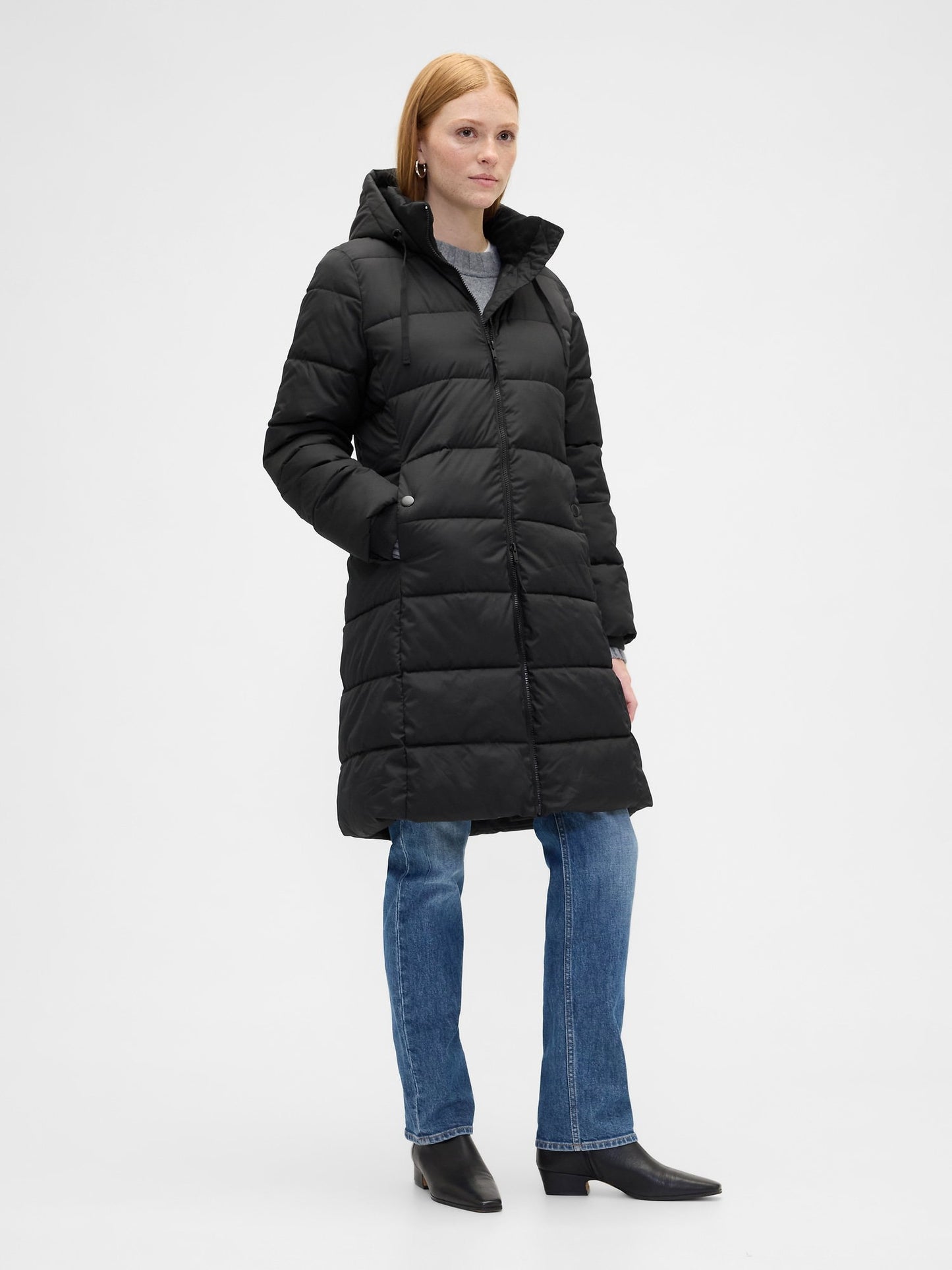 Siyah Coldcontrol Relaxed Midi Şişme Mont