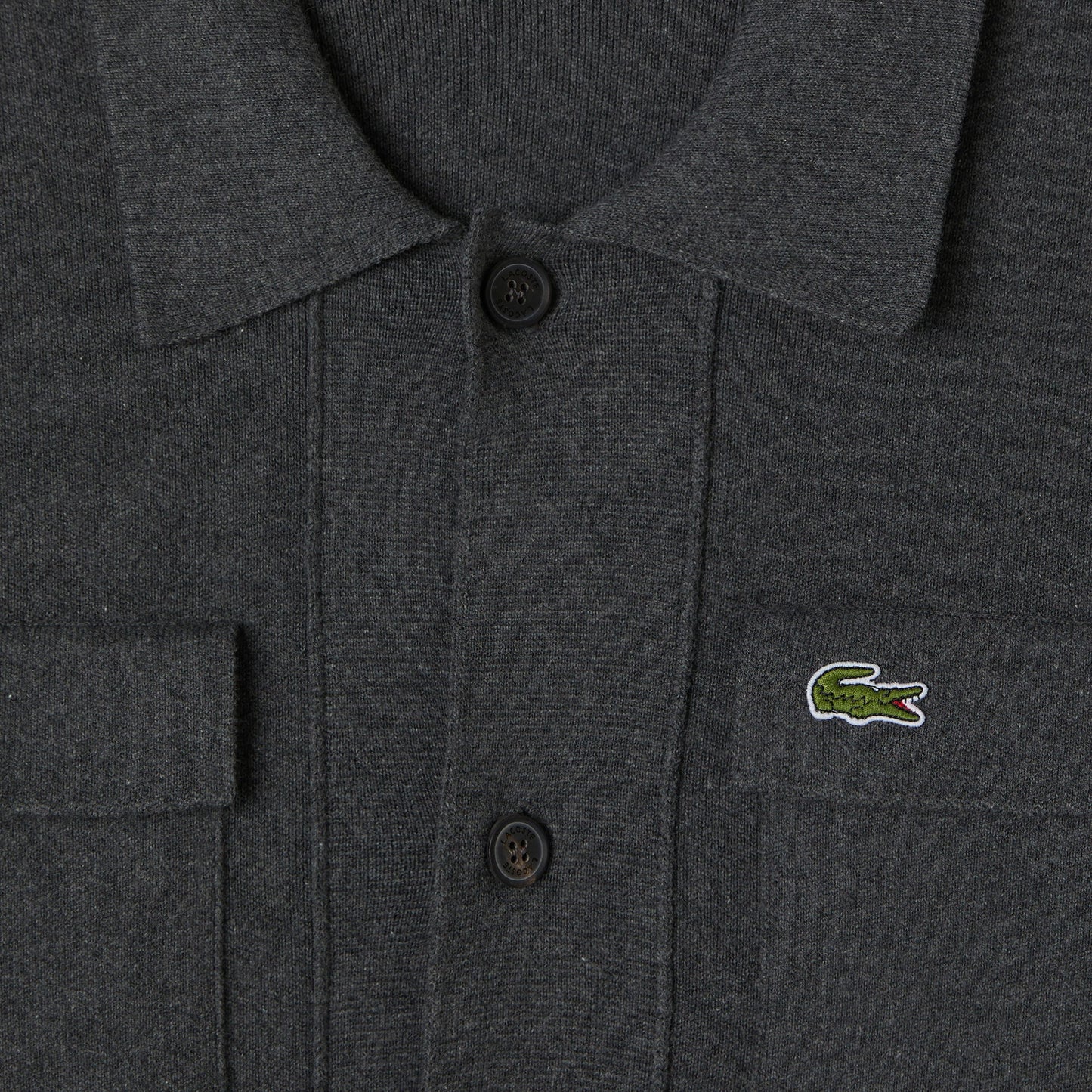 Lacoste Erkek Classic Fit Polo Yaka Gri Hırka